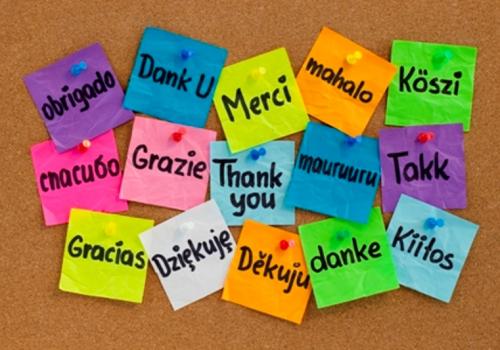A different way of saying thank you in many languages