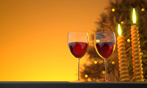 romantic dinner with wine