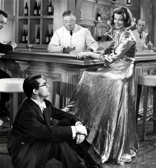 Katharine Hepburn Cary Grant Bringing up Baby gold lame dress