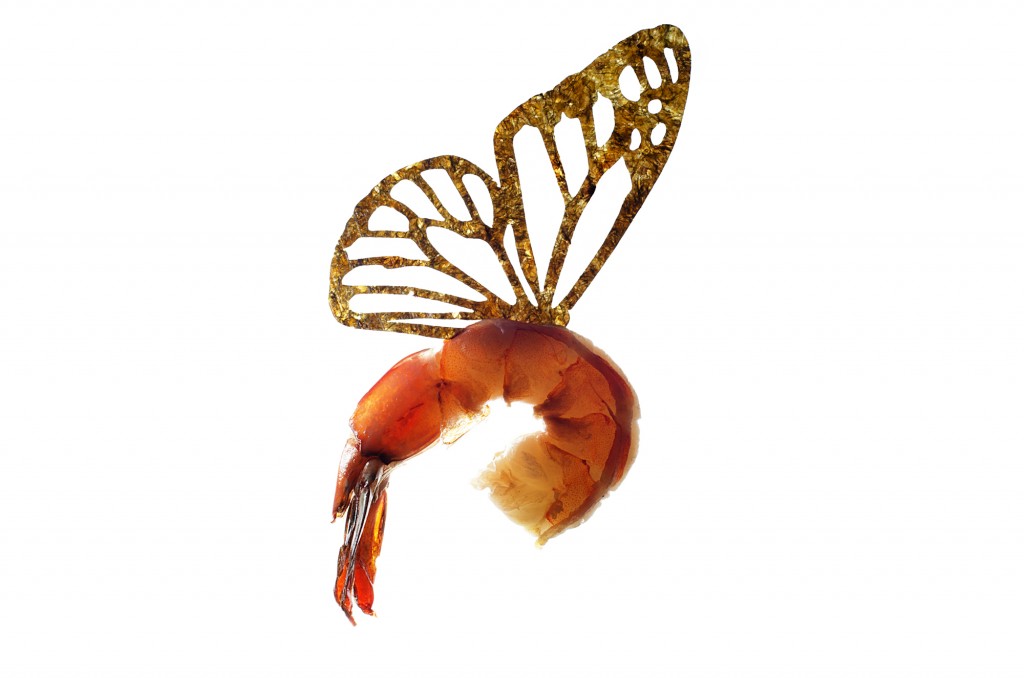"Butterfly Shrimp" with Laser-Cut Nori