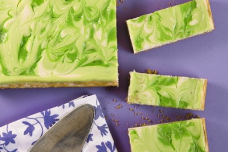 Key lime swirl cheesecake bars
