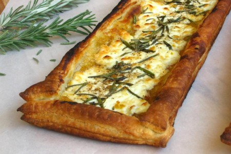 Savory rosemary and fig goat cheese tart