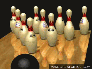 bowling strike.