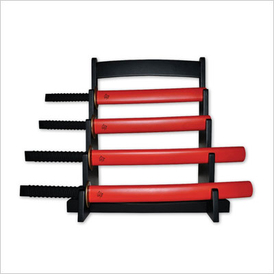 Samurai knife set with rack