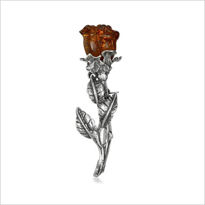 Sterling Silver Rose Pin