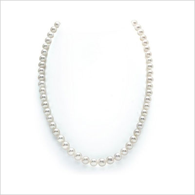 14K Gold White Freshwater Cultured Pearl Necklace