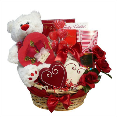 Valentine's Day Gift Basket Teddy Bear