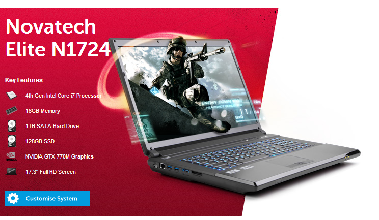 Novatech Elite N1724 Gaming Laptop