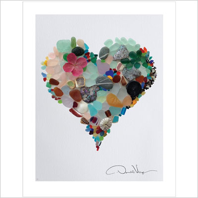 Sea Glass Heart Poster Print