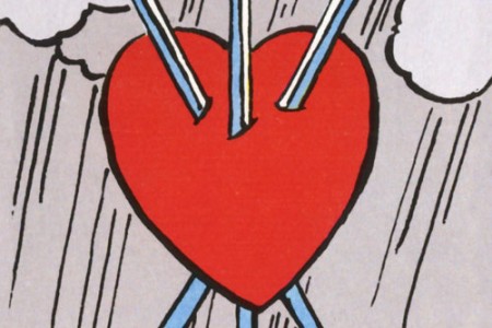 three of swords in a heart