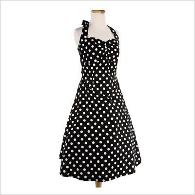 Black & White Polka Dot Halter Dress