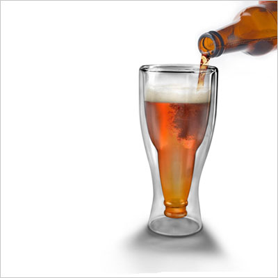 HOPSIDE DOWN Double-Walled Longneck Beer Glass