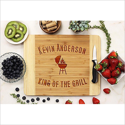 Personalized King of The Grill cutting board 