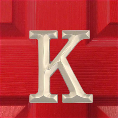 Michael Healy Designs Monogram Letter K Nickel Door Knocker