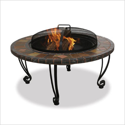 Slate & Marble Firepit with Copper Accents