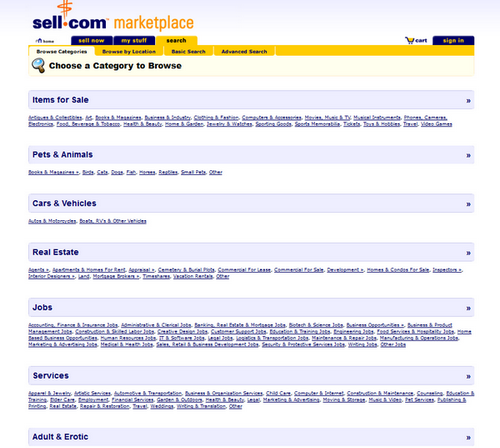 Sell.com screenshot, sites like craigslist no.8