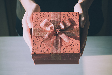 wrapped gift with bow