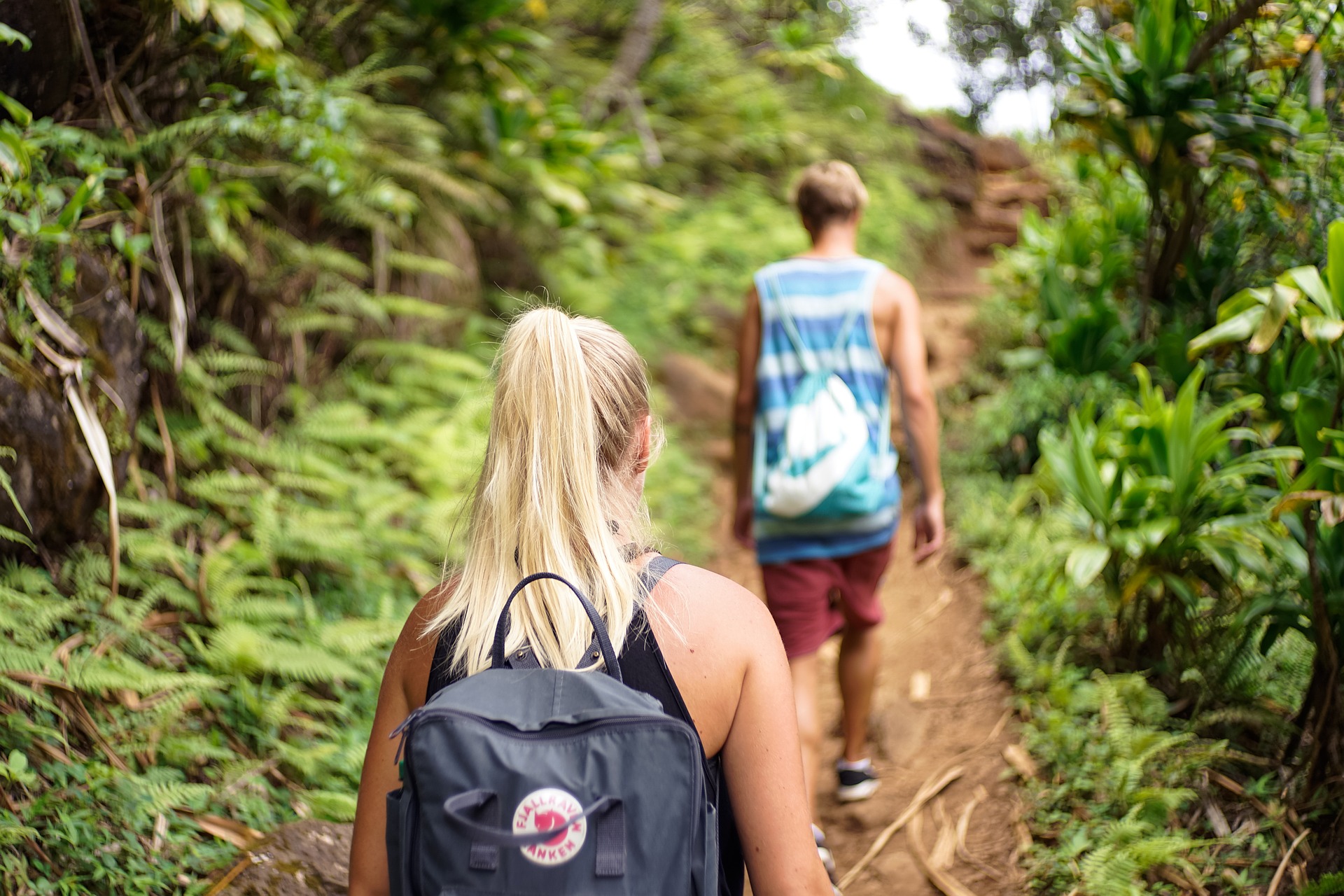 Couple going on a hike